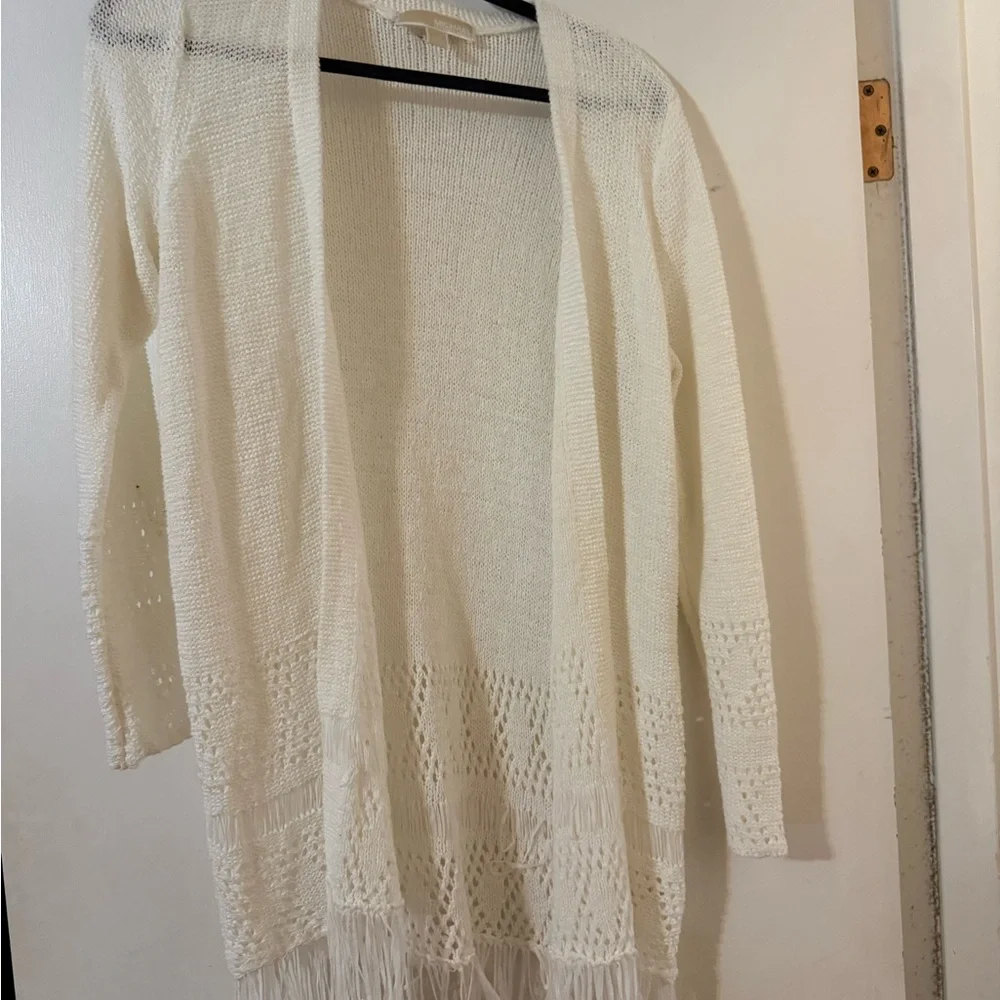 Michael Kors Cream Open-Front‎ Cardigan Oversized